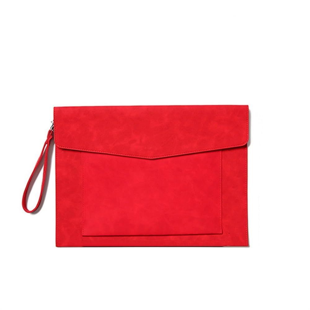 Etui na dokumenty ze skóry PU, wielokolorowe, 330 x 240 mm, opakowanie 2 szt.(Rosso)