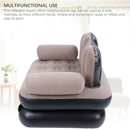 Denash Inflatable Sofa Bed, Thickened Flocked PVC Blow Up Couch Mattress, Large Load Capacity, Multifunctional Design - Image 4