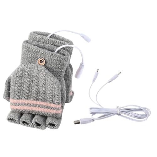 Winter Gloves, Heated Mittens, Usb Heated Gloves, Warm Gloves for Winter, Usb Heated Gloves with Full and Half Fingers Rechargea