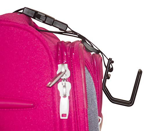 Global Living J-Hook Add A Bag Luggage Strap | Lightweight Adjustable Quick Release Strap With Strong Plastic J-Hook | Multiuse J-Hook Perfect For Travelling & Securing Multi-Bags - Black #TOP4