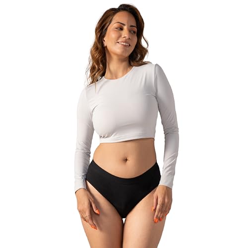 Image of Mahina Cotton Period Panty for Girls & Women - Black, No Pads Required, Mid-Waist, Reusable, Leakproof, No Rashes
