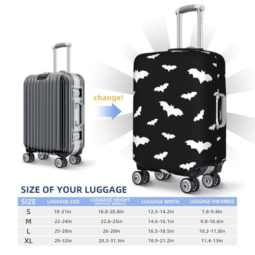 Travel Luggage Covers - bat cool black Halloween Elasticity Suitcase Covers Protector for Luggage 18-32 Inch2