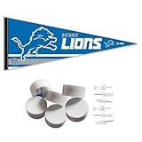WinCraft Detroit Lions Pennant Banner and Wall Tack Pads