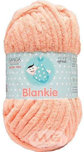 Image of M.G ENTERPRISE GANGA Knitting Yarn Thick Chunky Wool, Blankie Baba 200 GMS Best Used with Knitting Needles-N Art-AGDJ,Peach