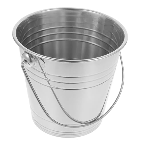 JECOMPRIS Cubetera de Acero Inoxidable con Asa Reforzada Cubo para Hielo Seguro y Resistente Enfriador Práctico para Botellas y Bebidas Fiestas con y Fácil Limpieza