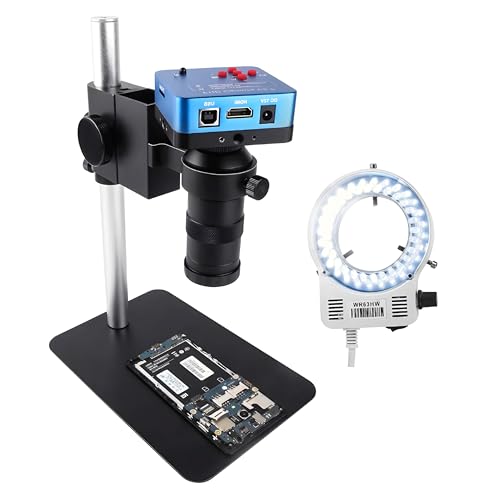 Image of DKP Medicams Microscope Sets HD 48MP 60F /S HDMI /USB Industrial Microscope Camera+130X C Mount Lens+56 LED Ring Light for Phone Chip Repair