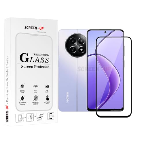 Image of ScreenUp Tempered Glass For Realme 12x (India) - Ultra Clear, 9H Scratch Resistant, Full Coverage, Easy Install Screen Protector