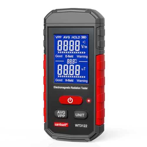 Wintact EMF Meter, EMF Radiation Meter, Digital Electromagnetic Field Radiation Detector, Rechargeable for Home EMF Frequency Inspections, Office, Outdoor and Ghost Hunting