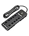 DEWENWILS 10-Outlet Surge Protector Power Strip with 4 USB Ports, 15 FT Long Extension Cord, Right Angle Flat Plug, 2480J Surge Rating 15AMP Circuit Breaker, Wall Mountable, UL Listed