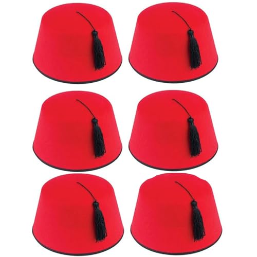 XNHIU Fez Chapeau turc non tissé avec pompon - Accessoire de costume fantaisie pour Halloween, cosplay, performance (12)