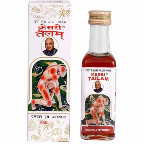Image of Kesri Tailam Pain Relief Oil, (60 ml, Pack of 1)| Natural Ayurvedic Massage Oil for Joint, Muscle, Knee & Back Pain | Traditional Herbal Massage Oil