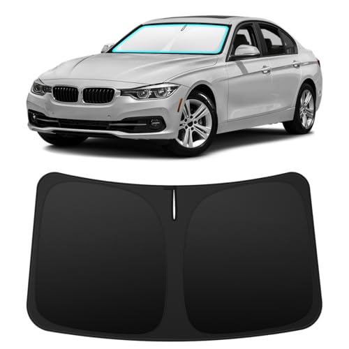 Image of INSAUTO Custom Fit Windshield Sun Shade for BMW 3 Series 2013-2018 | Foldable Front Window Sunshade Car Accessories, UV & Heat Reflector, Keeps Interior Cool, Includes Storage Bag