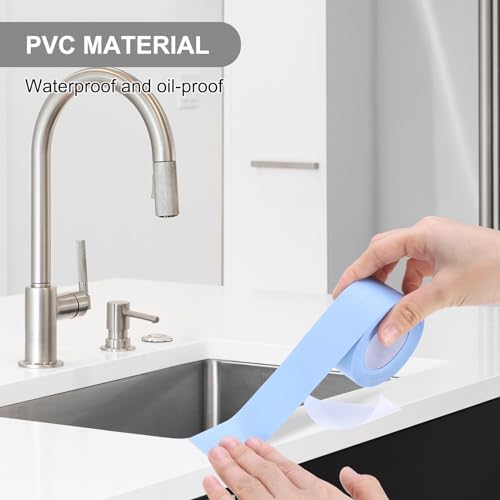 Image of uxcell 2 Rolls Caulk Tape, 1.5 inch x 10.5Ft & 0.9 inch x 10.5Ft PVC Waterproof Self-Adhesive Sealing Tape for Kitchen Bathroom Toilet Sink Floor Corner Edge with Sealing Tool, Brown