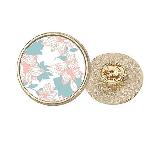 Broche ronde en métal doré fleur Curaçao bleue M pour veste et manteau