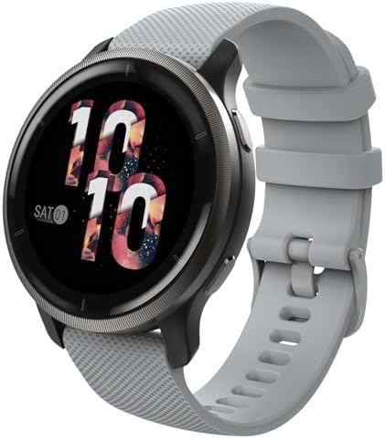 MoKo Watch Band Compatible with Garmin Forerunner 255S/255s Music/Vivoactive 4S/Venu 3S/Venu 2S/Vivomove 3S Smartwatch, 18MM Soft Silicone Adjustable Replacement Strap