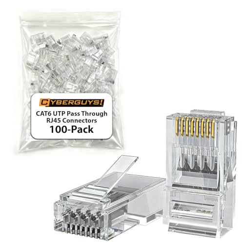 Conectores RJ45 CAT6 UTP Pass Through 100 Unidades miniatura 1