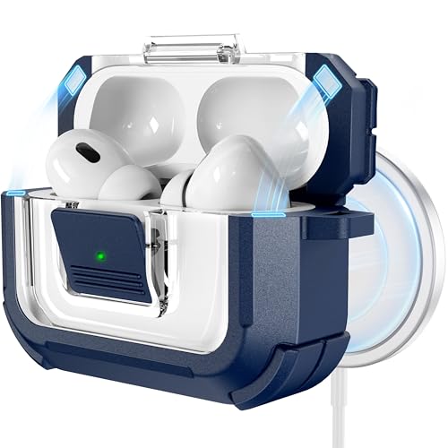 Image of RFUNGUANGO AirPods Pro 2 Case MagSafe Magnetic Automatic Lock, Desert Gray