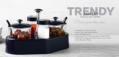 Image of 4 in 1 Pickle Container Jar Salt and Pepper Shaker for Dining Table