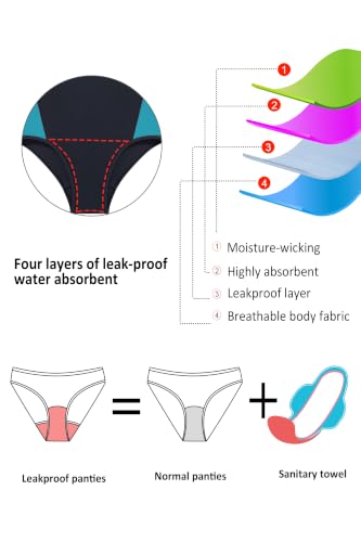 Image of Beautikini Period Swimwear One Piece Sporty Racerback Color Block Swimsuit
