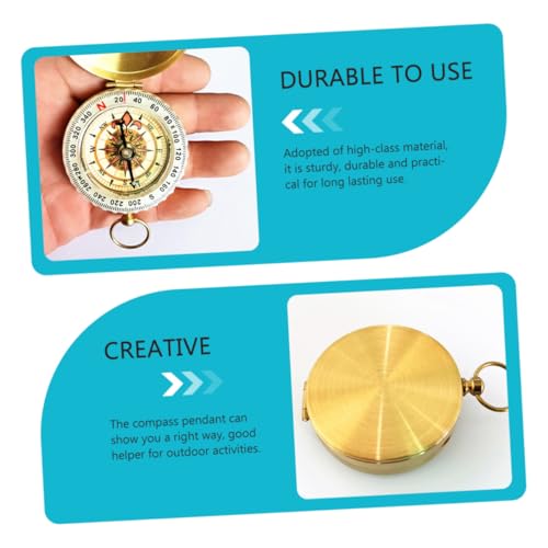 Brújula retro portátil de cobre estilo reloj de bolsillo miniatura 7