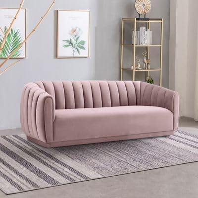 Image of Stylish & Modern Heavy Duty & Luxurious Traditional 3 Seater Sofa Chesterfield Sofa Arm Sofa Three Seater Sofa for Living Room Guest Room Hotels & Office. (Pink)