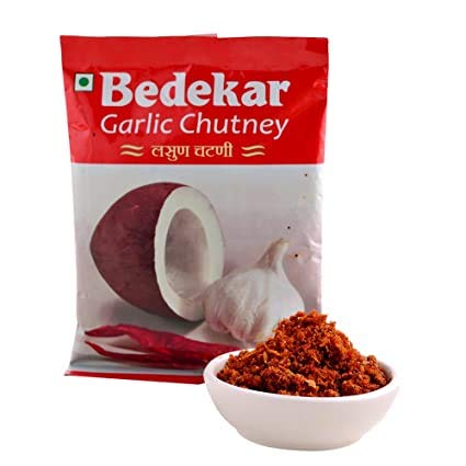 Bedekar Arvachin Garlic Chutney - 200 Grams (100 Grams X 2 Nos)|Lasoon Chutney - Lahsun Chutney - Powder