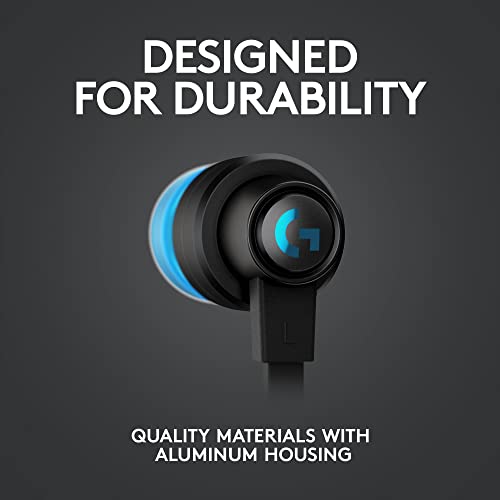 Logitech G333 Gaming Earphones with Dual Audio Drivers, in-line mic and Volume Control, Compatible with PC/PS/Xbox/Nintendo/Mobile with 3.5mm Aux or USB-C Port - Black