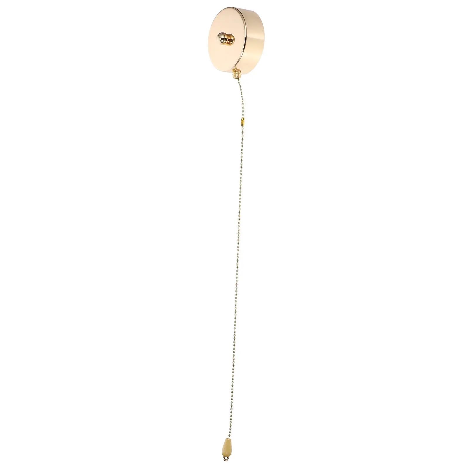 Gwyzax Ceiling Fan Pull Chain Extension Gold Ceiling Fan Pull Chain Switch 2Pcs, Metal Wall Mount Cord Switch for Light Fixture