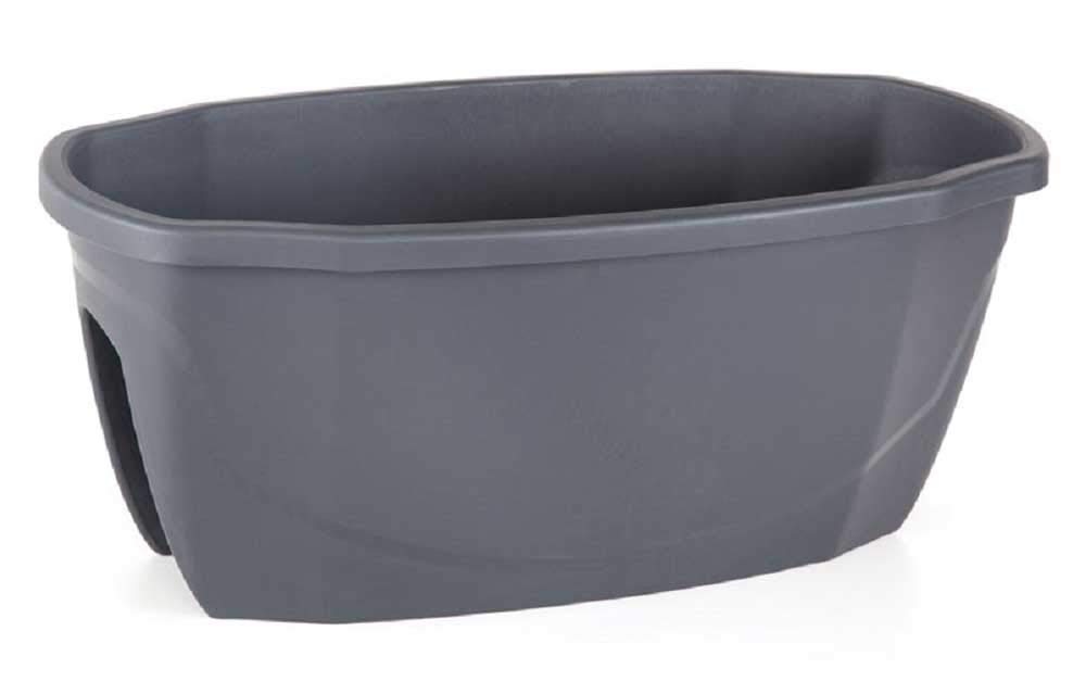 Serinova Jardinera Barandilla Balcón, 58x29x24 cm, Set 2 Unidades, 15,5 litros, Maceta Colgar (Antracita)