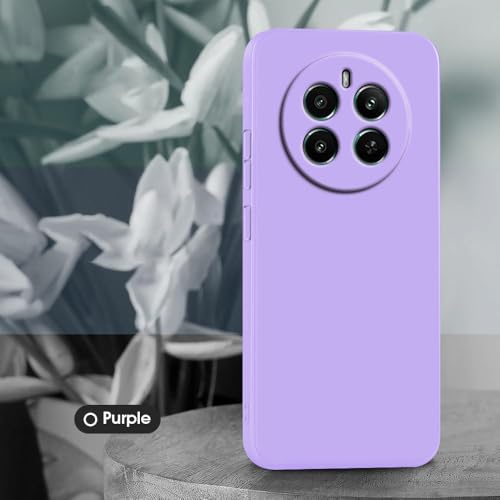 Image of Back Cover | Full Camera Protection | Premium Liquid Silicon Case | Flexible Bumper Case for Realme 12 Plus 5G / P1 5G / Narzo 70 5G / 70 Pro 5G (Purple)