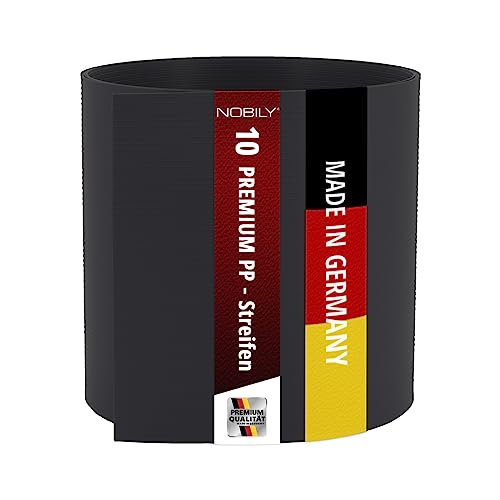 PREMIUM Zaunsichtschutz Hart PVC, Sichtschutzstreifen Anthrazitgrau, 10 Streifen 2,535 m/Höhe 190 mm, Zaun Sichtschutzstreifen Fachhandelsware für Doppelstabmattenzaun