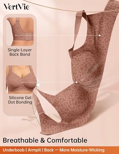 Image of Vertvie Jelly Bras for Women No Underwire Minimizer Support | Plus Size Older Lift, Full Coverage & Smoothing Back, Push Up, Separation & Supportive, Soft Comfy Seamless Wireless Bralette