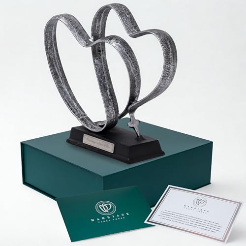DCAPILLA 25th Anniversary Wedding Gifts – Two Hearts & Cross