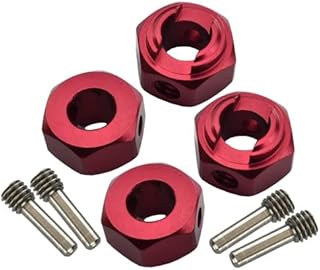 Axial 1/10 RBX10 Ryft 4WD Rock Bouncer Upgrade Parts Aluminum Hex Adapters 6mm Thick - 8Pc Set Red
