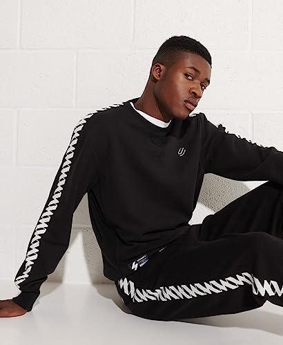 Superdry Superdry Code Logo Tape Crew Uomo, Nero
