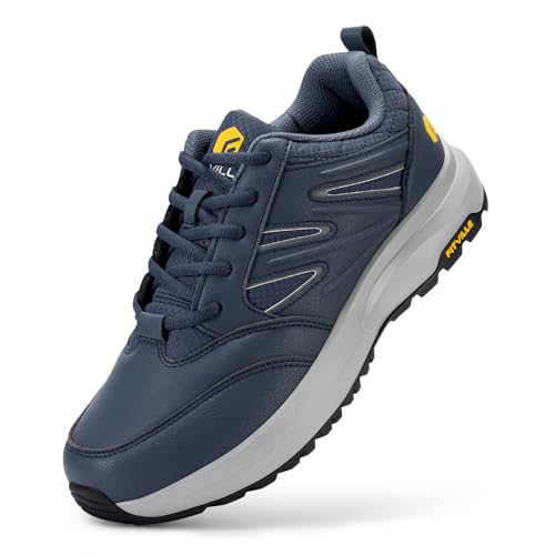 FitVille Mens Wide Hiking Shoes Water Repellent Outdoor Work Shoes Trekking Trails Sneakers with Arch Support - Sturdy Core