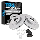 TRQ Front Brake Pad and Rotor Set Ceramic G Coated Vented Rotors Compatible with 2011-2019 Ford Fiesta