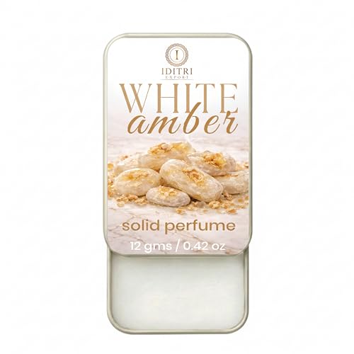 Image of Solid Perfume White Amber | green touch | Alcohol Free Wax Perfume Balm, Long Lasting Pocket Fragrance Tin 12g, Non Greasy Smooth Glide, Travel Friendly | Men & Women | Gift Ready