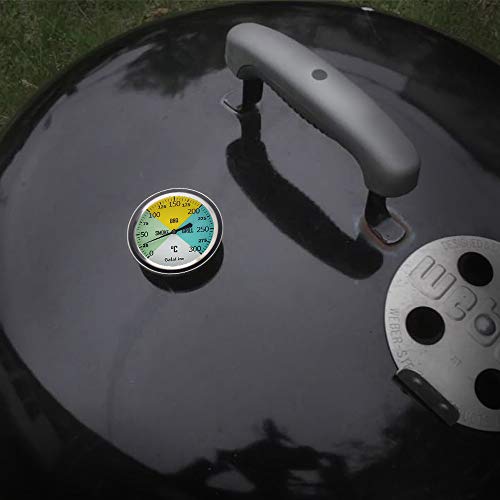 GALAFIRE 68 mm Zifferblatt Grill Thermometer Extra Lang 73 mm Stiel Holzkohle Grill Pit Smoker Temperaturanzeige – Bild 5