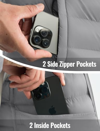 Image of Rdruko Men's Puffer Jacket with Detachable Hood Lightweight | Water Resistant, Insulated, Winter Puffy Coat, 4 Pockets