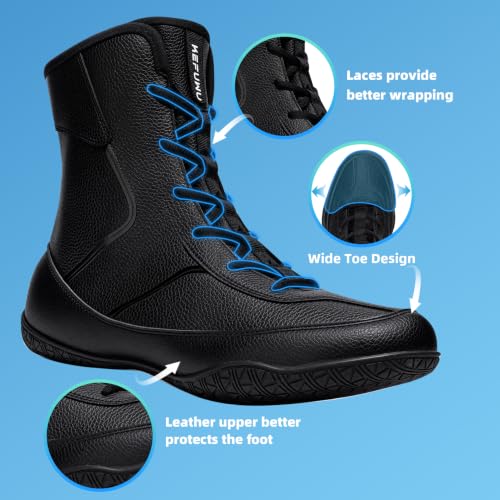 Image of Wrestling Boxing Boots Wide for Men Youth High Top Non-Slip | Comfortable Breathable Lightweight for Competition & Training