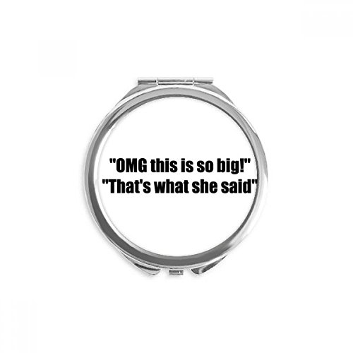 Miroir maquillage de poche rond citation joke avec motif multicolore portable de 2,6 pouces