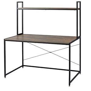 WOLTU TSB02srs Computertafel Bureautafel planken in spaanplaat en frame in staal,Werktafel tafel Gaming 120x60x140cm,Rouille+noir