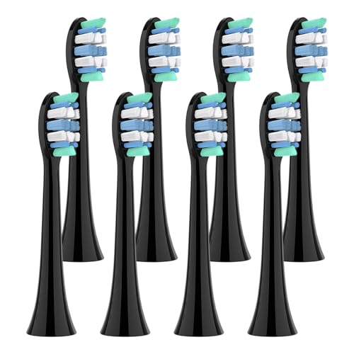 muyihui Paquete de 4, 8, 12 y 20 cabezales cepillo repuesto compatibles con dientes eléctrico Click-on, recambios cepillos(Black-8 Pcs)