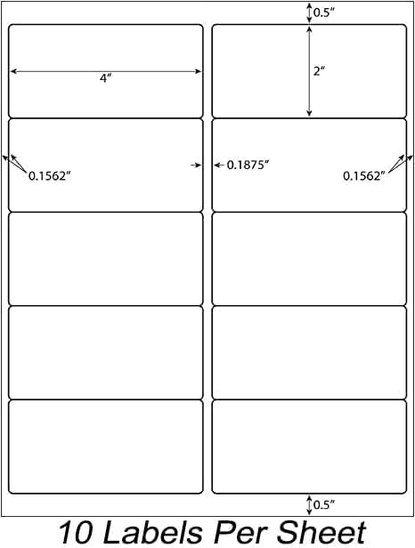 Image of 2 inchx4 inch Shipping Address Labels, 10-UP Blank Mailing Labels, White Self-Adhesive Customized Stickers for Inkjet and Laser Printer [500 Sheet, 5000 Labels]