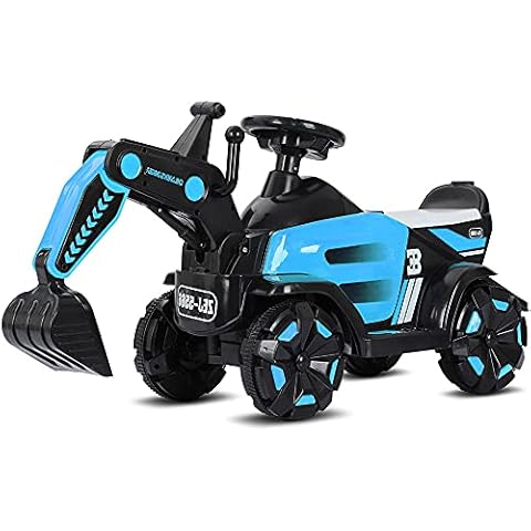 DFERGX Children Excavator Anti-fall And Crash-resistant Toy Car Engineering Vehicle Electric Four-wheel Scooter Boy And Girl Gift Car Electric Excavator Cover