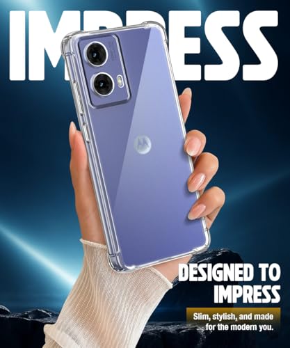 Image of WOW IMAGINE Clear Back Cover Case for Motorola Moto G85 5G | Shockproof Soft TPU Case | Cushioned Edges for Ultimate Protection Back Cover Case - Transparent