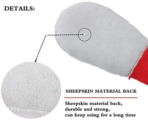 OKAYDA Autowaschhandschuh aus natürlicher Lammfellwolle, extra groß, kratzfrei, Schaffell, Waschhandschuh (keine Finger, 2er-Pack)