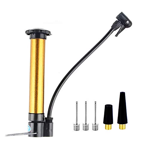 TONUNI Bike Floor Pump,Portable Air Pump Bicycle Ball Pump Inflator Kit with Needle,Nozzle for Sports Outdoors Bike Soccer Basketball Football Rugby Exercise Sports Ball Swim Inflatables 6-Pcs Set
