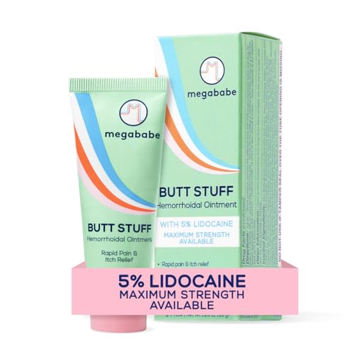 Image of Megababe Hemorrhoidal Ointment | Max Strength with 5% Lidocaine | Rapid Pain & Itch Relief | Shrinks Swollen Hemorrhoidal Tissue | 1.25 oz
